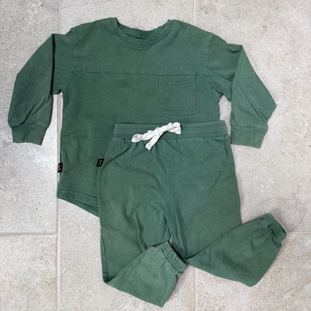 Kids Green Sweatshirt and Jogger Set